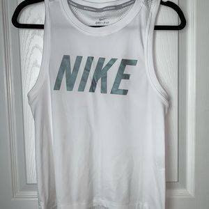 Nike Dri-Fit Top - White/Purple Iridescent - Small